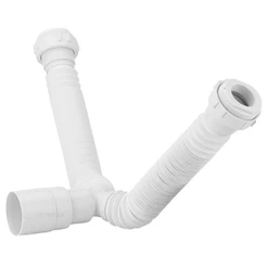 Sifão Duplo Sanfonado extensivo Universal Abs Branco Conexao Pia
