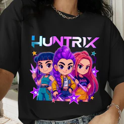 Camiseta T-shirt Feminina Huntrix - Camisetinha Kpop Demon Hunter 100% Algodão
