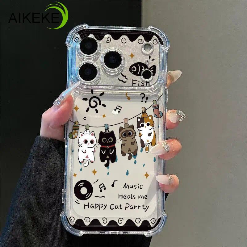Capa De Telefone Transparente De Quatro Cantos Com Flor De Gato Fofo Para Samsung Galaxy A40 A36 A35 A34 A33 A32 A31 A30