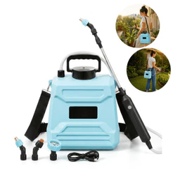 Pulverizador Costal 5L Automático Recarregável Bateria 4 Jatos Agrícola Jardim Horta Agrotóxico Plantas
