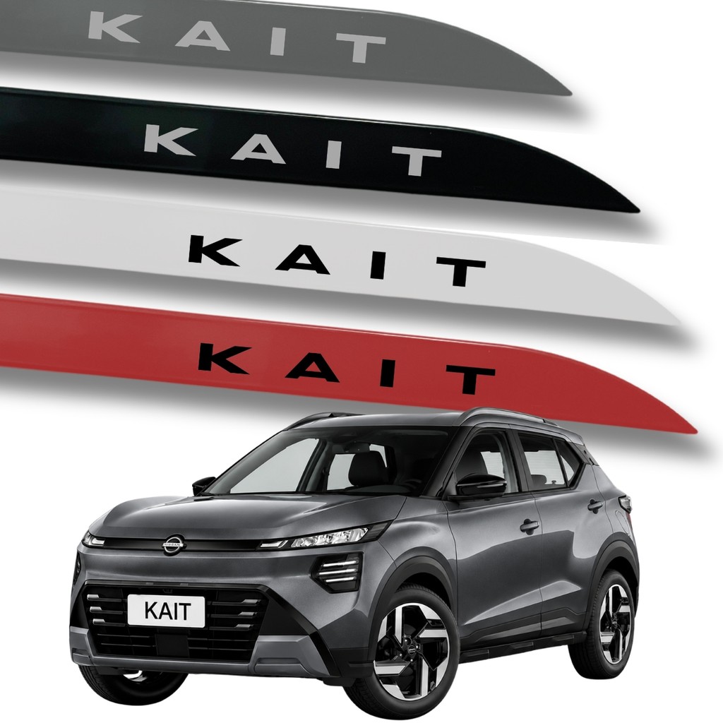 Jogo de Friso Lateral Nissan Kait Com Grafia Ponta Faca Cores Protetor de Porta