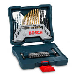 Kit de Brocas e Bits Bosch X-Line 30 Peças em Titânio para Concreto Madeira e Metal
