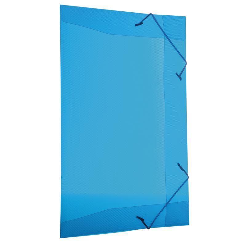 Pasta com aba elástico ofício Line transparente azul 0254.C Dello