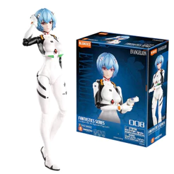 Boneco Articulado Montável Blokees Evangelion Fantastics Series Rei Ayanami Colecionável Model Kit