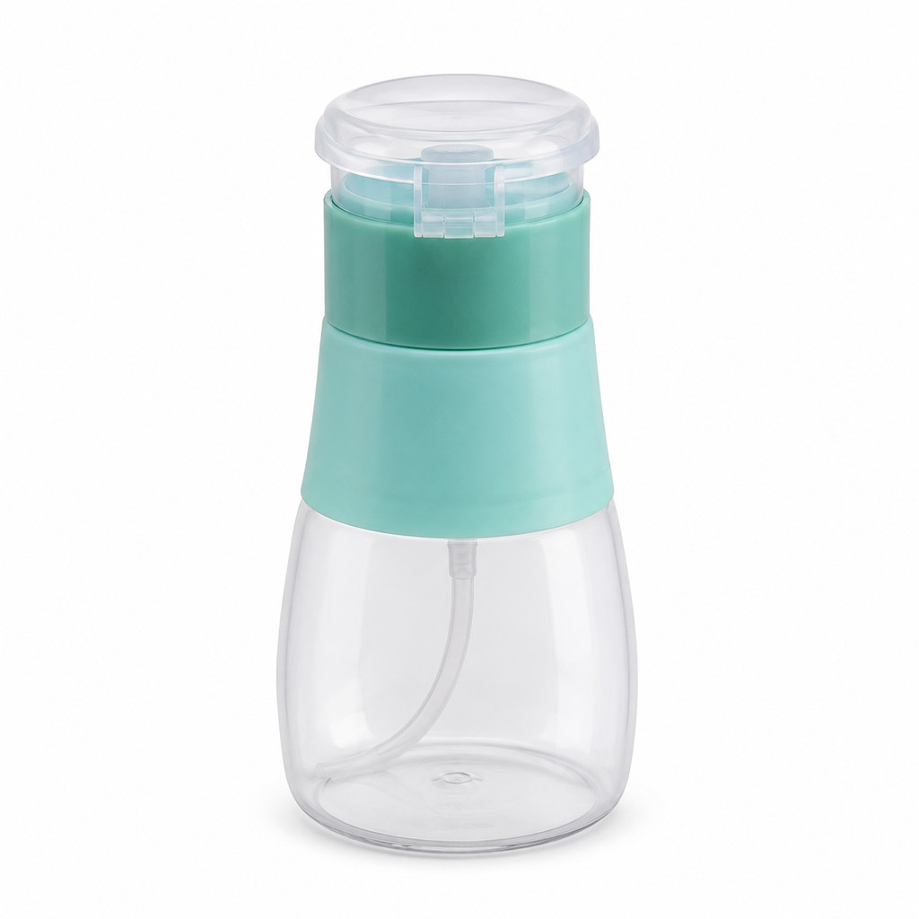 Porta Acetona Pump 180ml com Válvula Dosadora Antivazamento para Manicure, Pedicure e Removedor de Esmalte