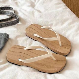2026 tamancos estilo japonês chinelos femininos desgaste exterior verão sola grossa All-Match Flip-Flops aumentar
