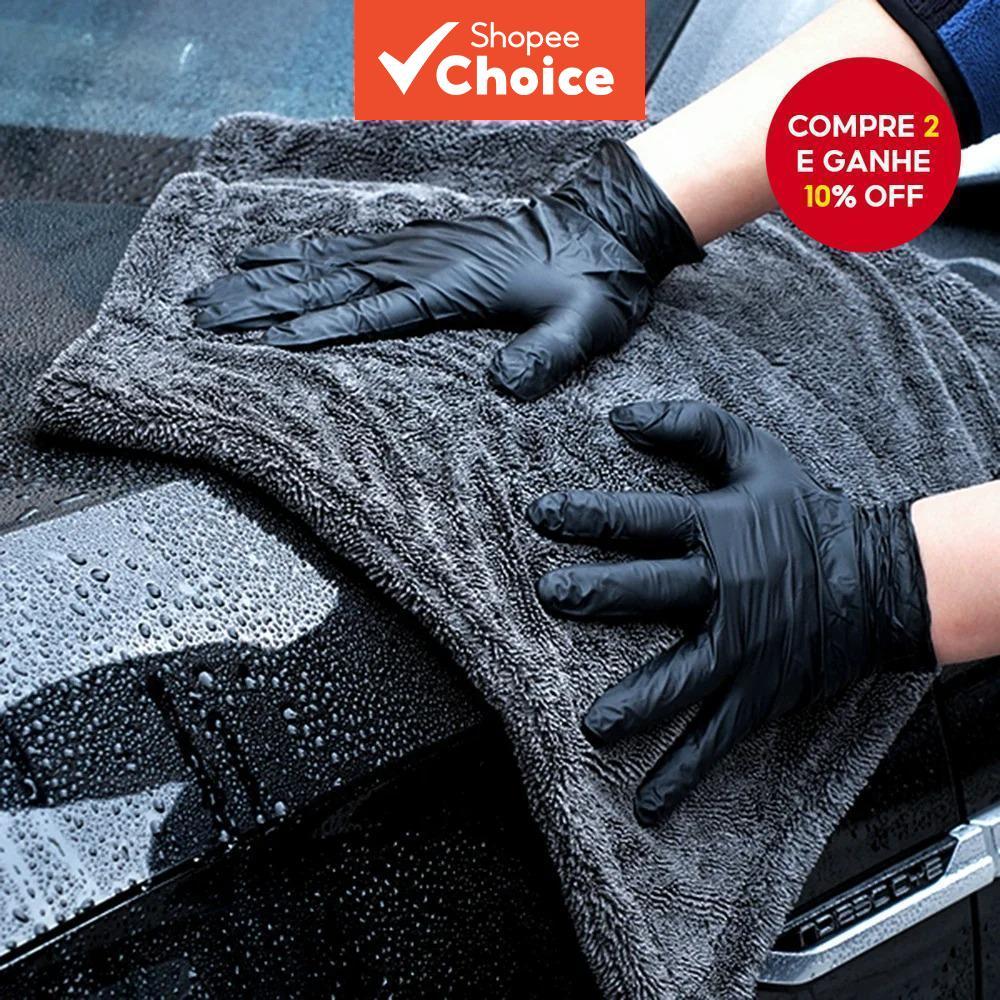  Toalha de Secagem para Carro de Microfibra 1200GSM - Grande Pano de Laço Torcido Dupla Face, Ultra Absorvente, Secagem