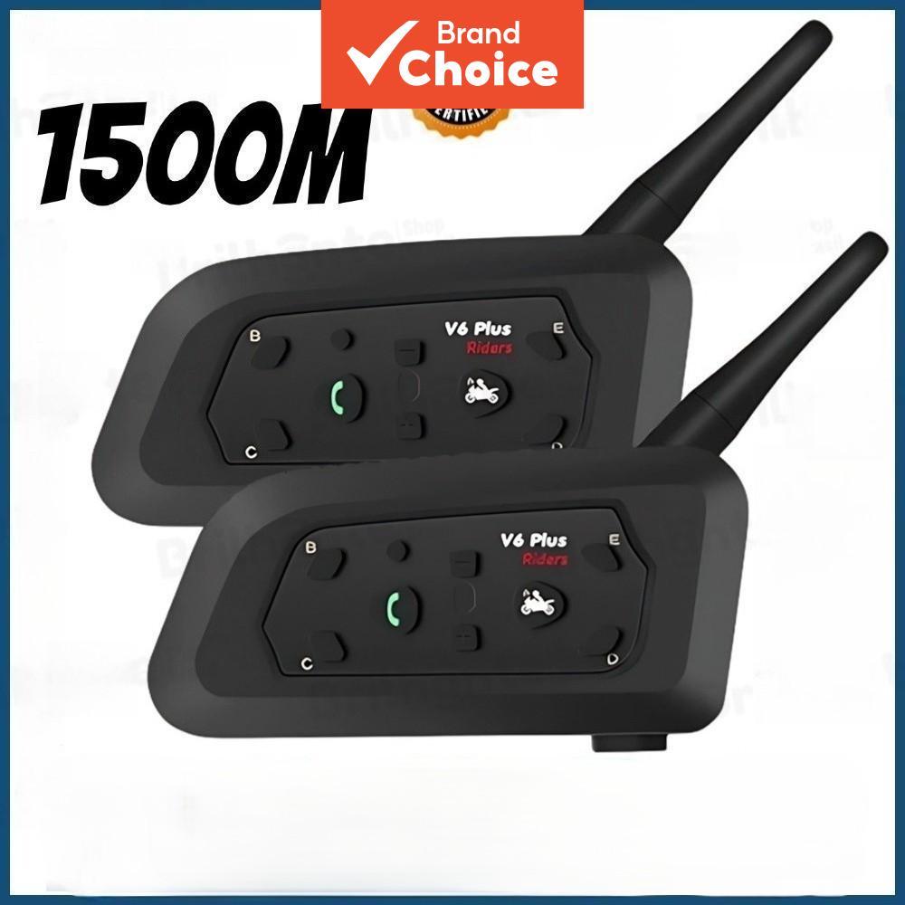 1 piece V6 Plus Capacete de motocicleta interfone Bluetooth com 1500m BT Interfone