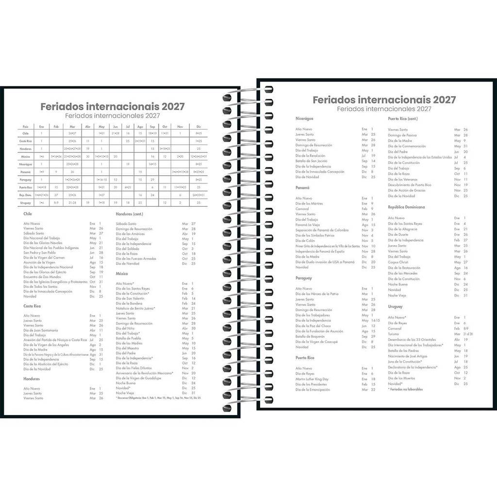 Agenda executiva espiral diária Pepper 164x117mm 2027 Tilibra · foto 2