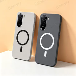 Capa De Telefone Para Redmi A7 Pro 4G/5G/Xiaomi POCO C85X C81 Com Adesivo Magnético Fosco Macio Traseira Anti-Queda
