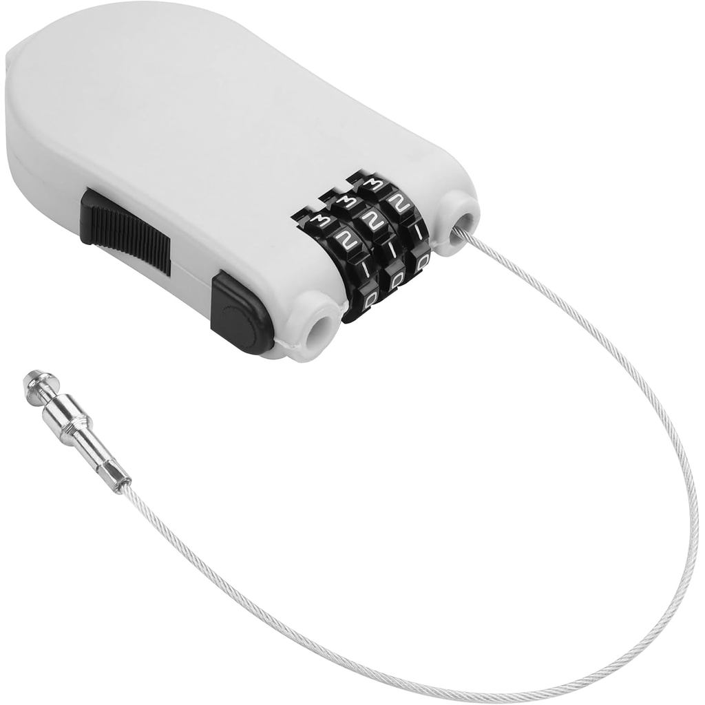 Cadeado de Cabo de Aço Retrátil YAODHAOD, Cadeado para Bagagem com Cabo de Aço Retrátil de 39 polegadas, Cadeado de Comb