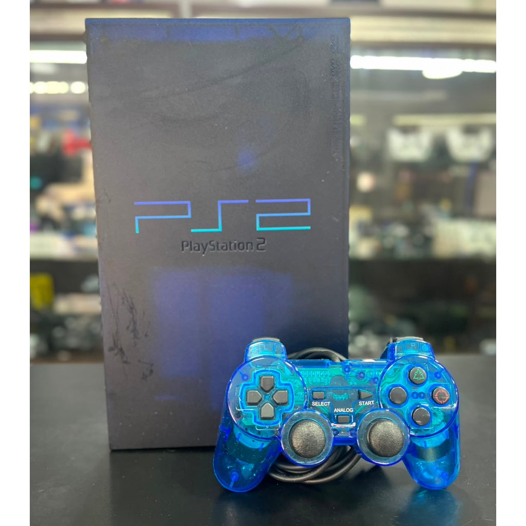 Playstation 2 FAT Ocean Blue OPL HD Externo 320GB + HDMI – Pronto para Jogar