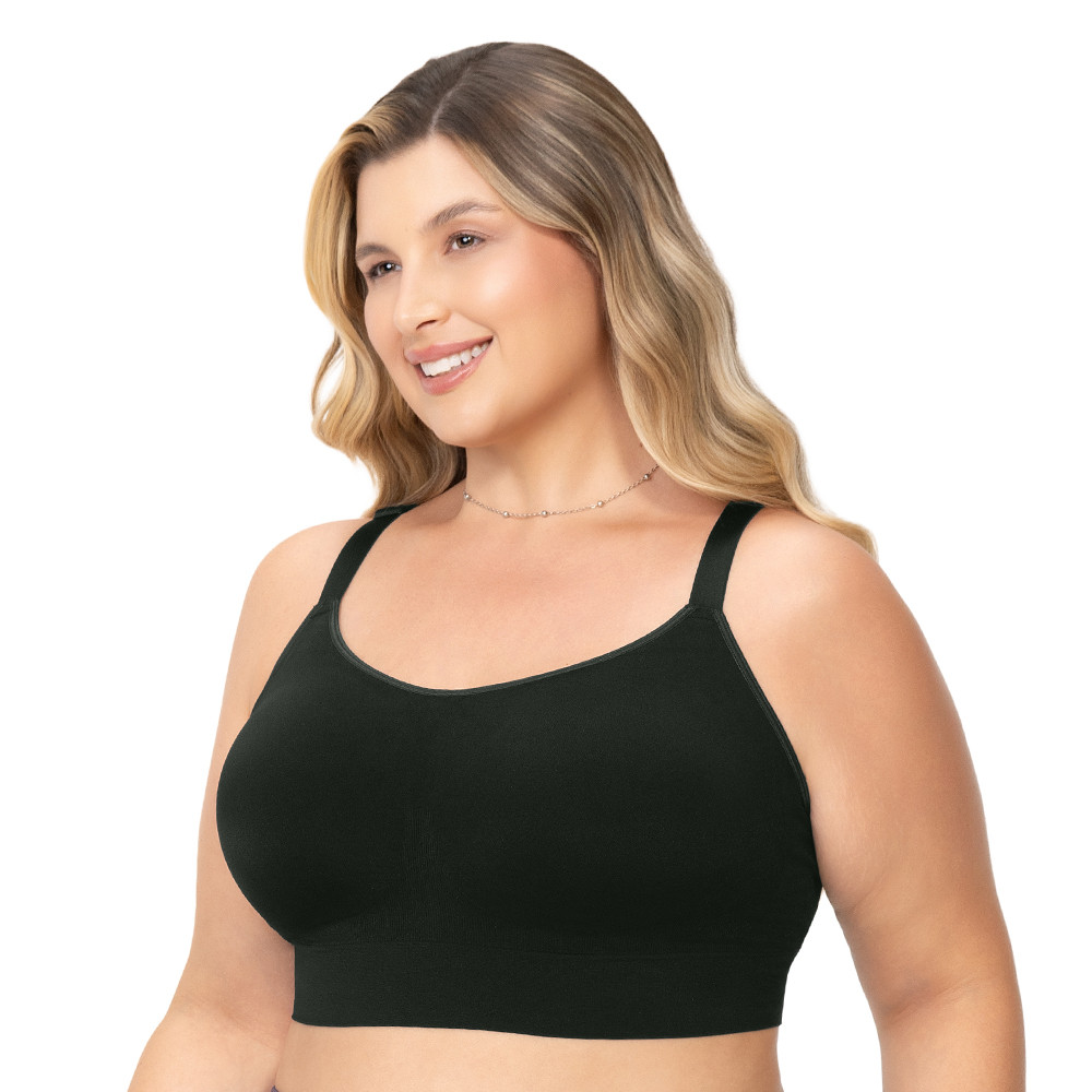 Sutiã Anatômico Plus Size com Bojo Leve Alças Largas e Reguláveis Preto
