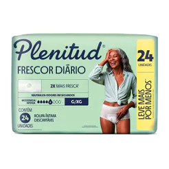 Roupa Íntima Plenitud Frescor Diário Tamanho G/XG 24 Unidades Descartáveis Leve Mais Por Menos