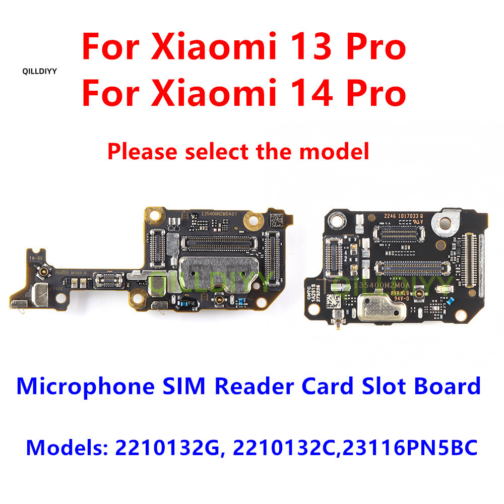 Para Xiaomi 13 14 Pro Microfone Leitor SIM Slot Cartão Bandeja Display LCD Cabo 