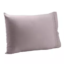 2 Fronhas Bordado Duqueza 50cm x 70cm Rosa Poliéster