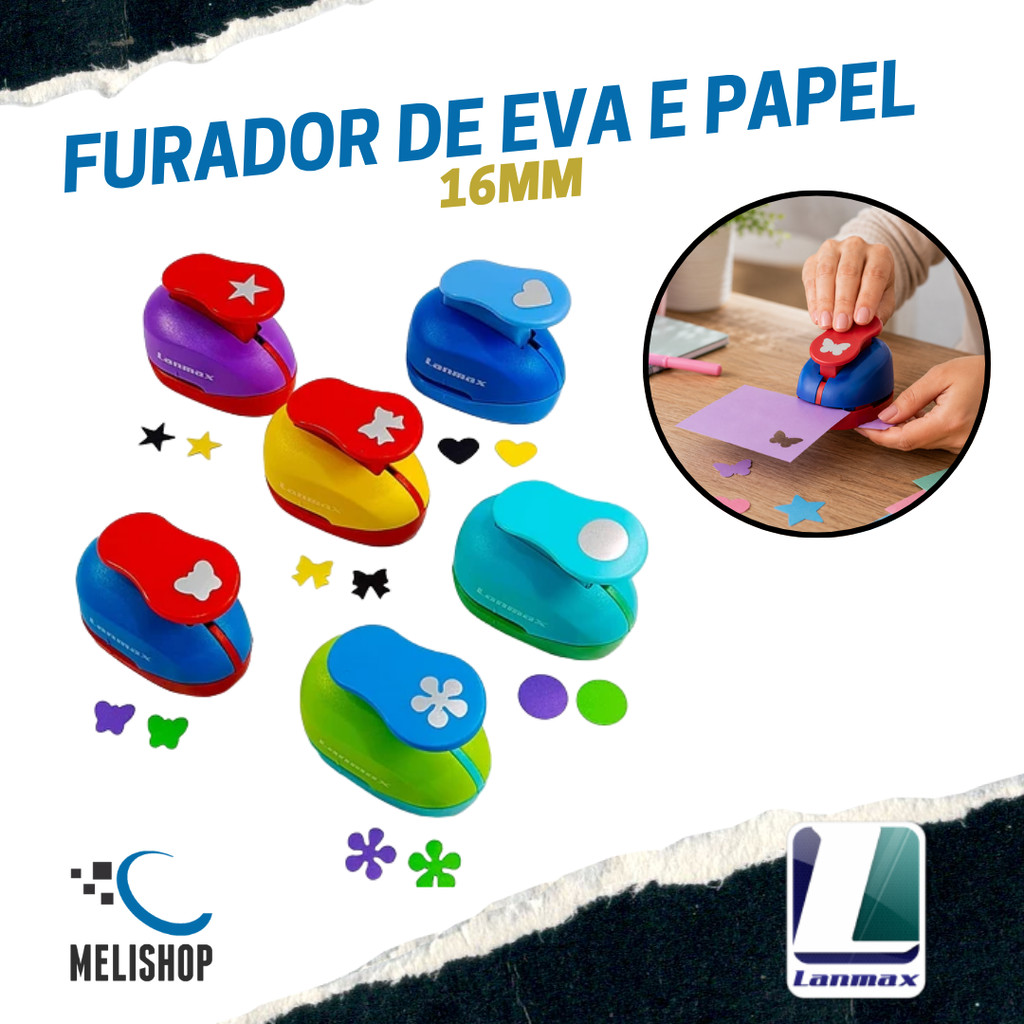 Furador para Papel e EVA Artesanato Scrapbook Corte Preciso Manual Lanmax