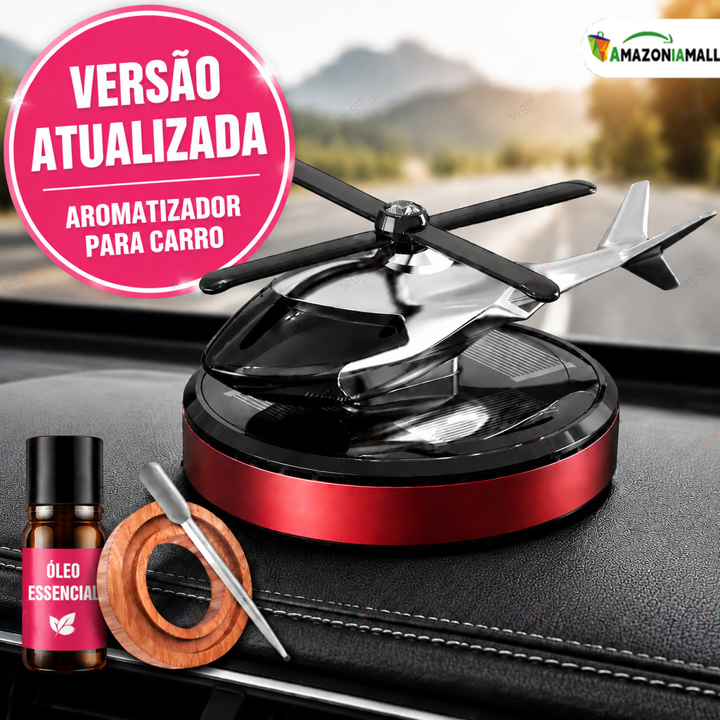 Aromatizante Automotivo Solar Helicóptero – Difusor de Fragrância com Movimento AutomáticoSem Bateria, Sem Carregamento