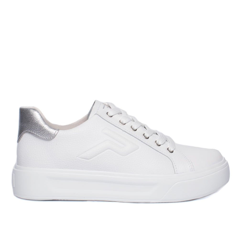 Tênis Feminino Pegada Couro Casual Branco