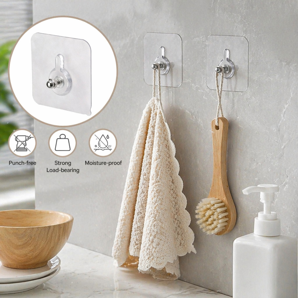 30 Pecas 8Mm Gancho De Parede Adesivo Multiuso Para Pendurar Quadros UtensíLios De Cozinha Banheiros