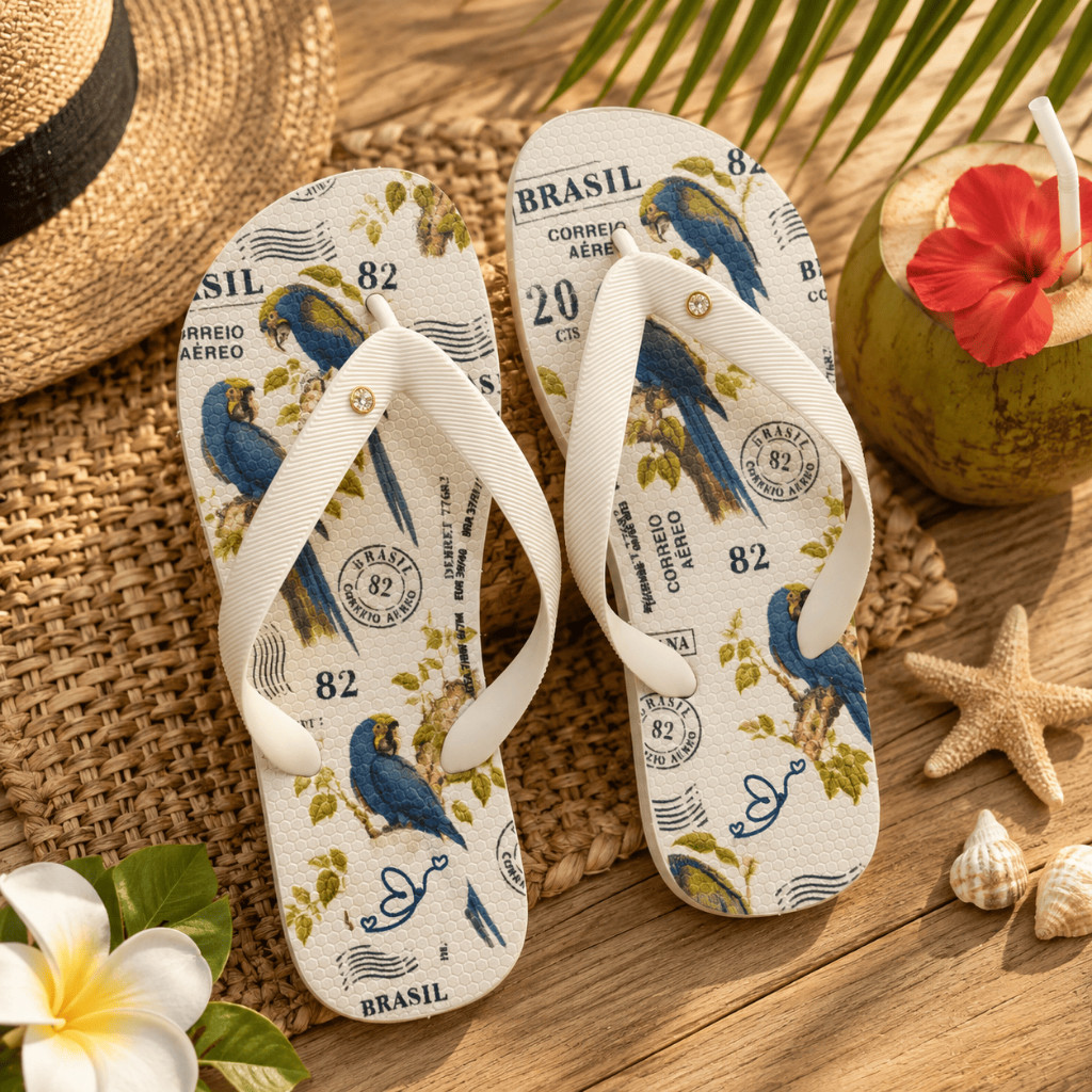 Chinelo Florêcy Feminino Antiderrapante Estampado Confortável Estilo Casual Uso Diário e Verão