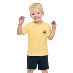 Conjunto Infantil Menino Botões Decorativos Elian Amarelo