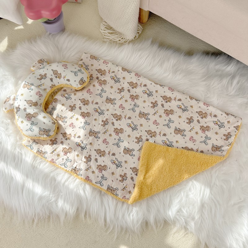 Colcha de cachorro estampada Cobertor para animais de estimação Tapete de cama quente para animais de estimação