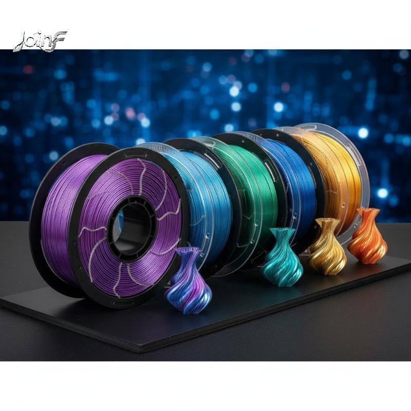 JoinF Silk Rainbow PLA Filamento 1.75mm 250g Inodoro Brilhante Multicolor Gradiente Impressora 3D Consumível Para Projet