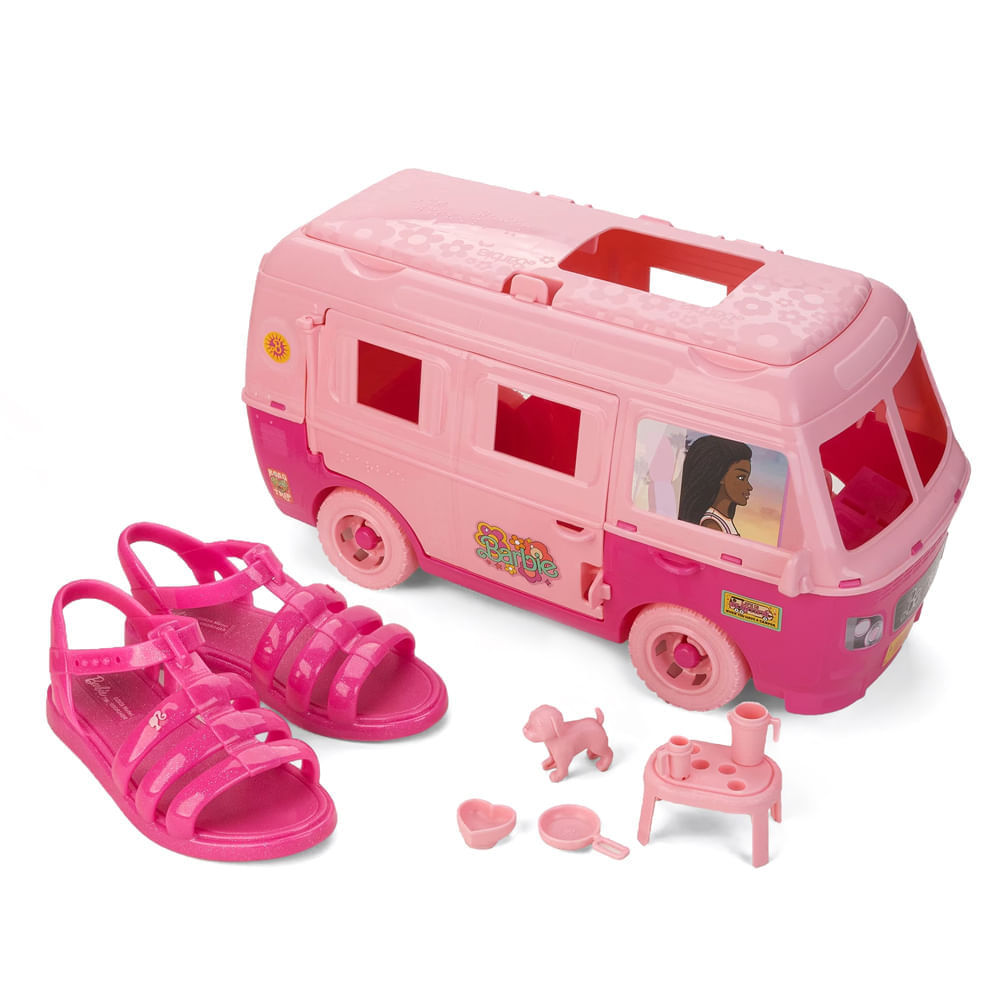 Sandália Infantil Grendene Barbie Road Trip Rosa Escuro