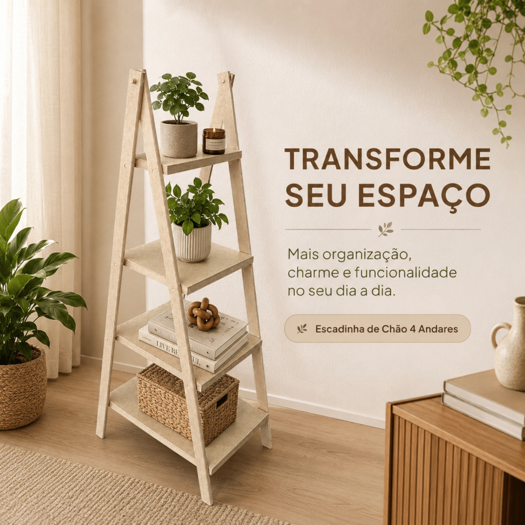 Escada De Festa MDF 4 Andares Chão Suporte Para Doces Lembrancinhas Bolo Decoração Aniversário — imagem 2 de 2
