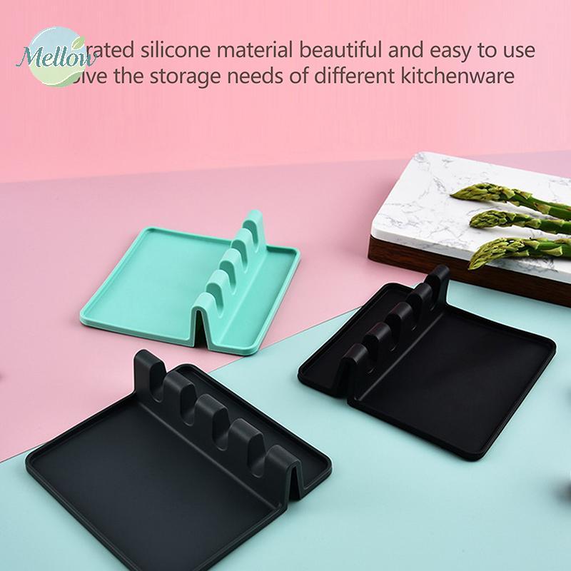 Mellow Cozinha Silicone Talheres Titular BPA-Livre Durável Colher Com Almofada Resistente Ao Calor Utensílio De Novo