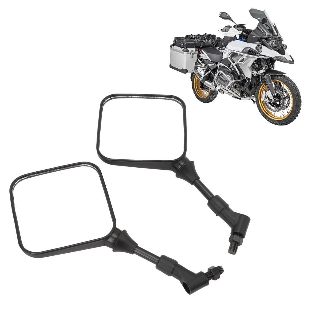 Toolgoing-BR Par de espelhos retrovisores quadrados para motocicleta 360 graus ajustável amplo ângulo de visão lateral