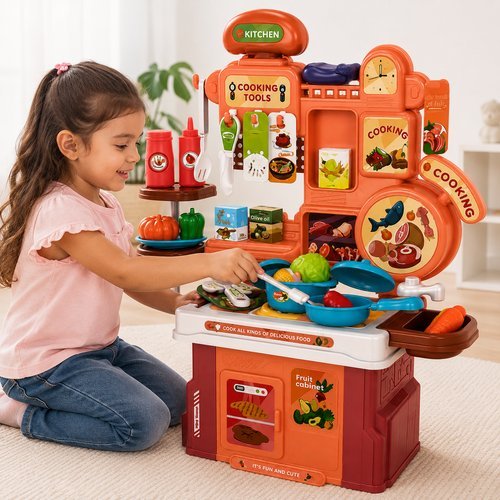 Kit Cozinha Infantil Completa Brinquedo Educativo Utensilios Simulacao 46 Pecas