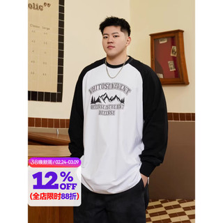 THE PANG Street Wear Plus Size Masculino Primavera Outono Gordo Solto Manga Raglan Camiseta de Manga Longa Masculina Cam