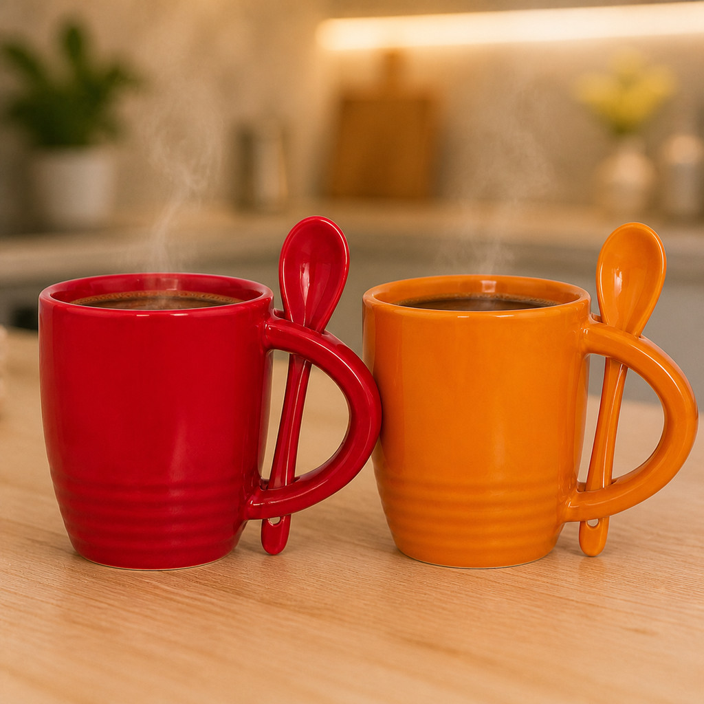 Caneca Com Colher Le Chef 100ml Hauskraft Premium