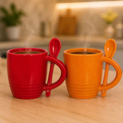 Caneca Com Colher Le Chef 100ml Hauskraft Premium