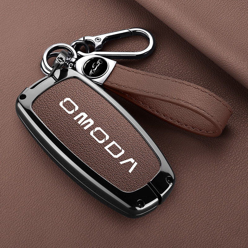 Para Chery Omoda C5 E5 C9 5 9 EV PHEV 2024 2025 Capa Protetora de Couro para Chave de Carro Acessórios de Chaveiro 1470