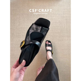 Versão de pele de carneiro ~ Chinelos com fivela de Metal francês, aumento interno, antiderrapante, roupa externa de ver
