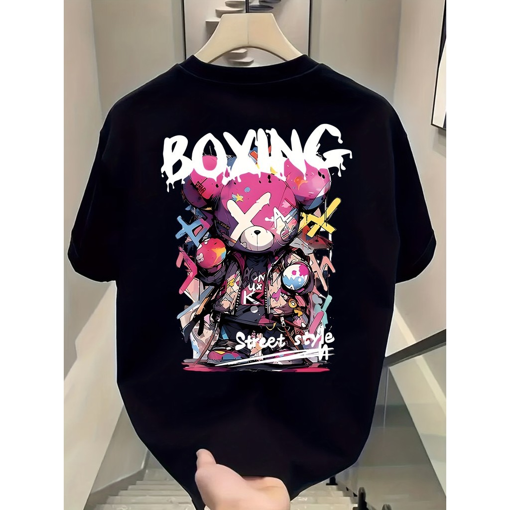 Camiseta unissex 100% Algodão Camiseta Oversized Masculina Academia Machão Treino Longline Lisa Larga Grande URSO