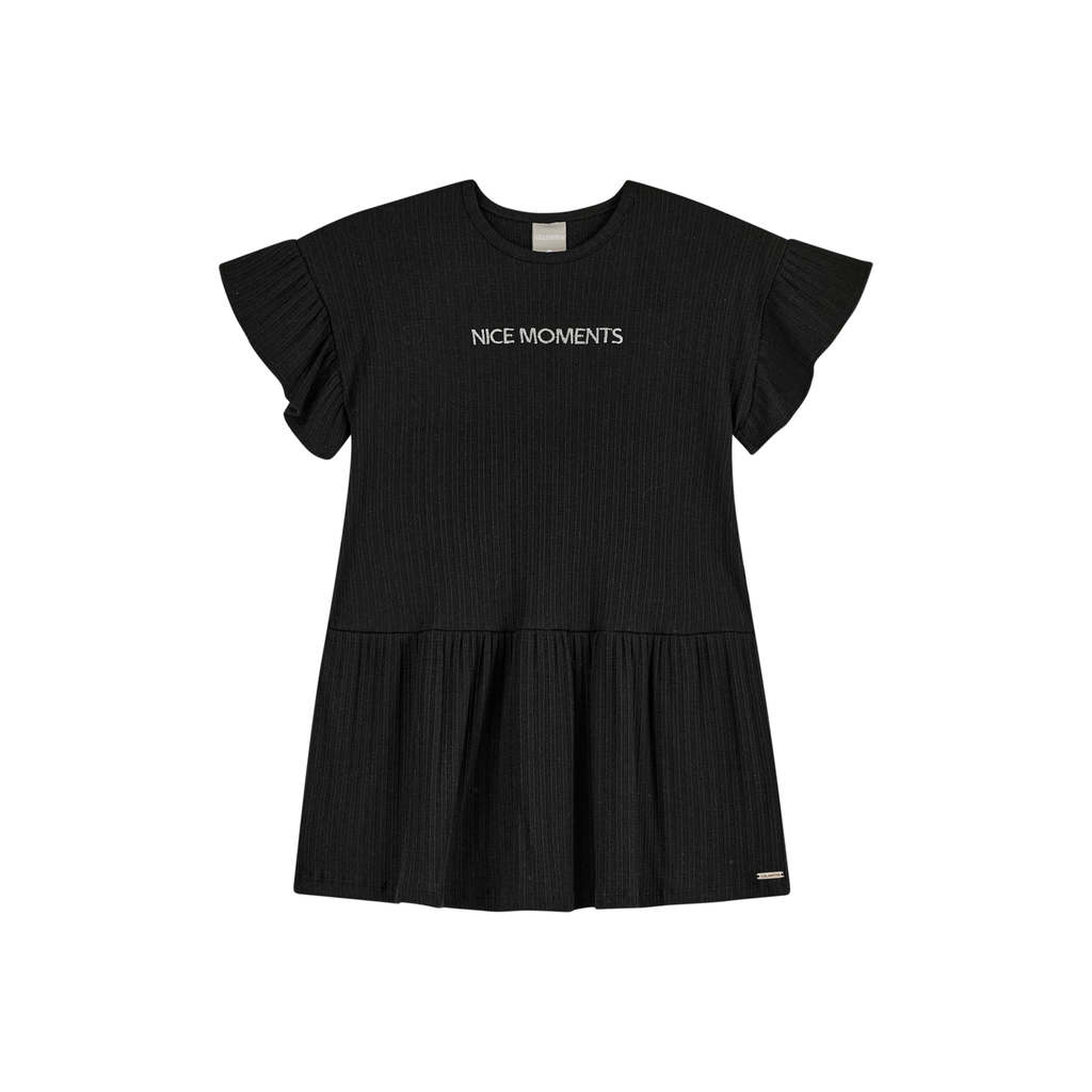 Vestido Infantil Menina Amplo Colorittá Preto