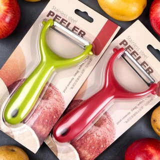 Descascador de frutas afiado, descascador doméstico, batata, maçã, descascador, plaina de melão, boca plana, dente de se