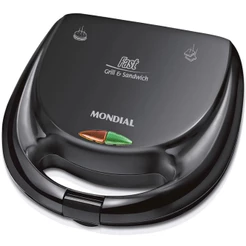 Sanduicheira Grill antiaderente 750 watts preta - S-12 - Mondial