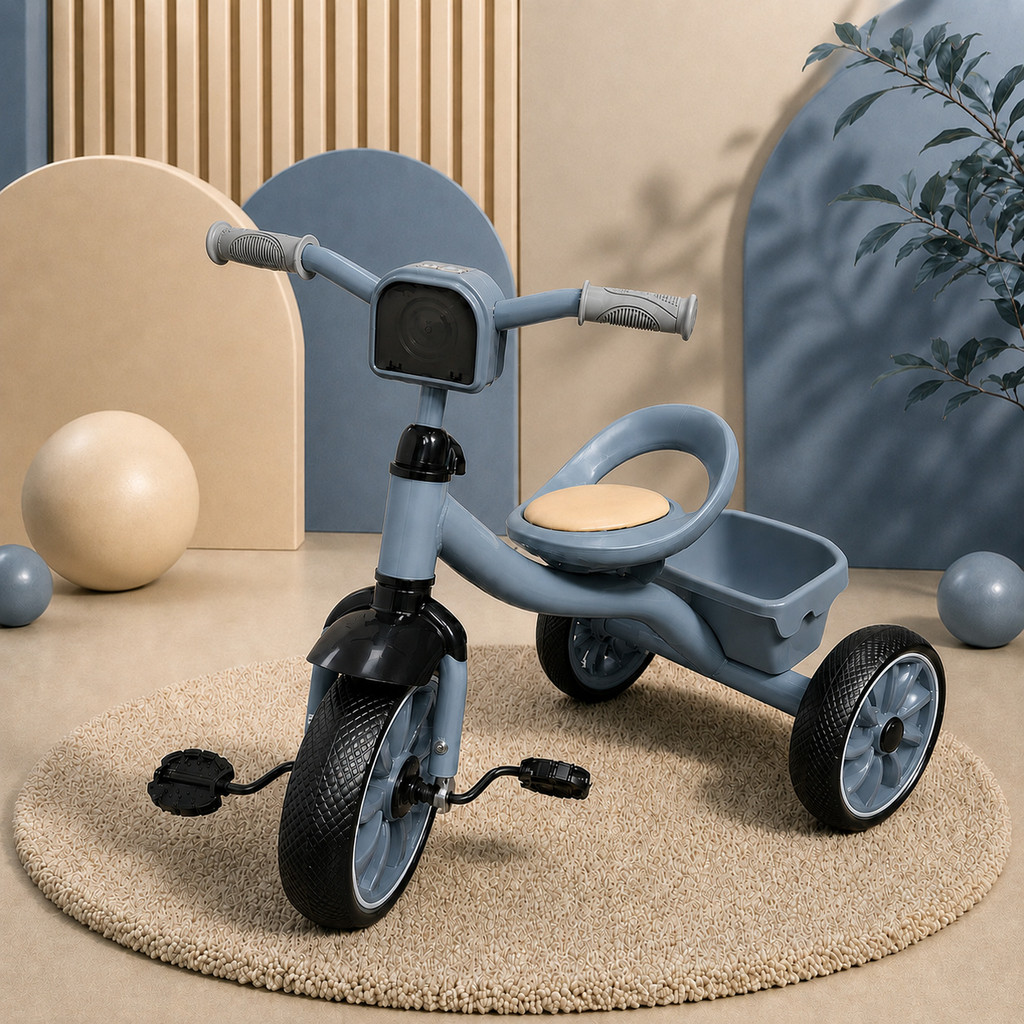 Triciclo Infantil Azul Passeio Deend C/ Cestinha 3 Rodas