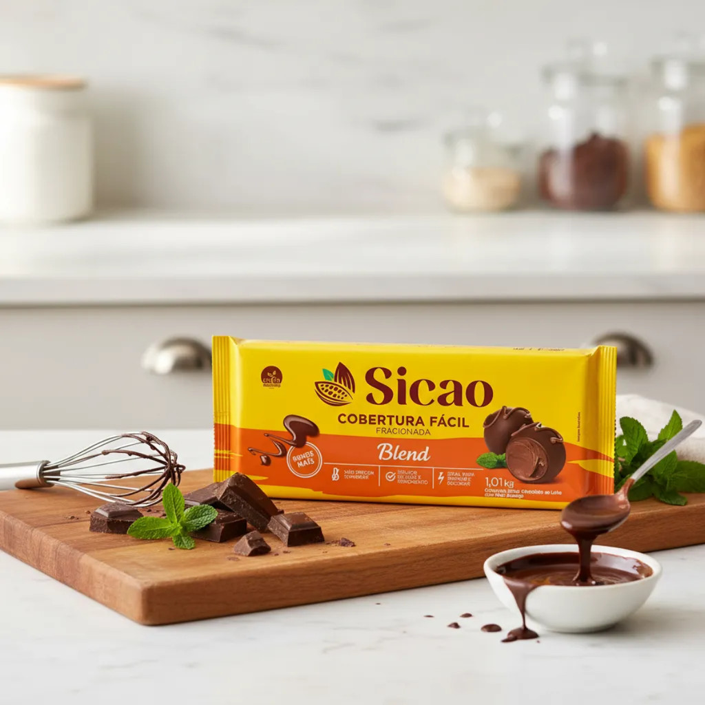 Cobertura Fracionada Blend Sicao Fácil Barra 1,01kg Chocolate Para Confeitaria — imagem 2 de 2