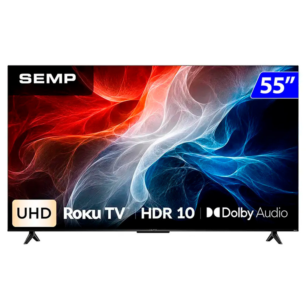 Smart TV 55S62R LED 55 Wi-Fi Roku HDR10 Semp — oferta na Shopee