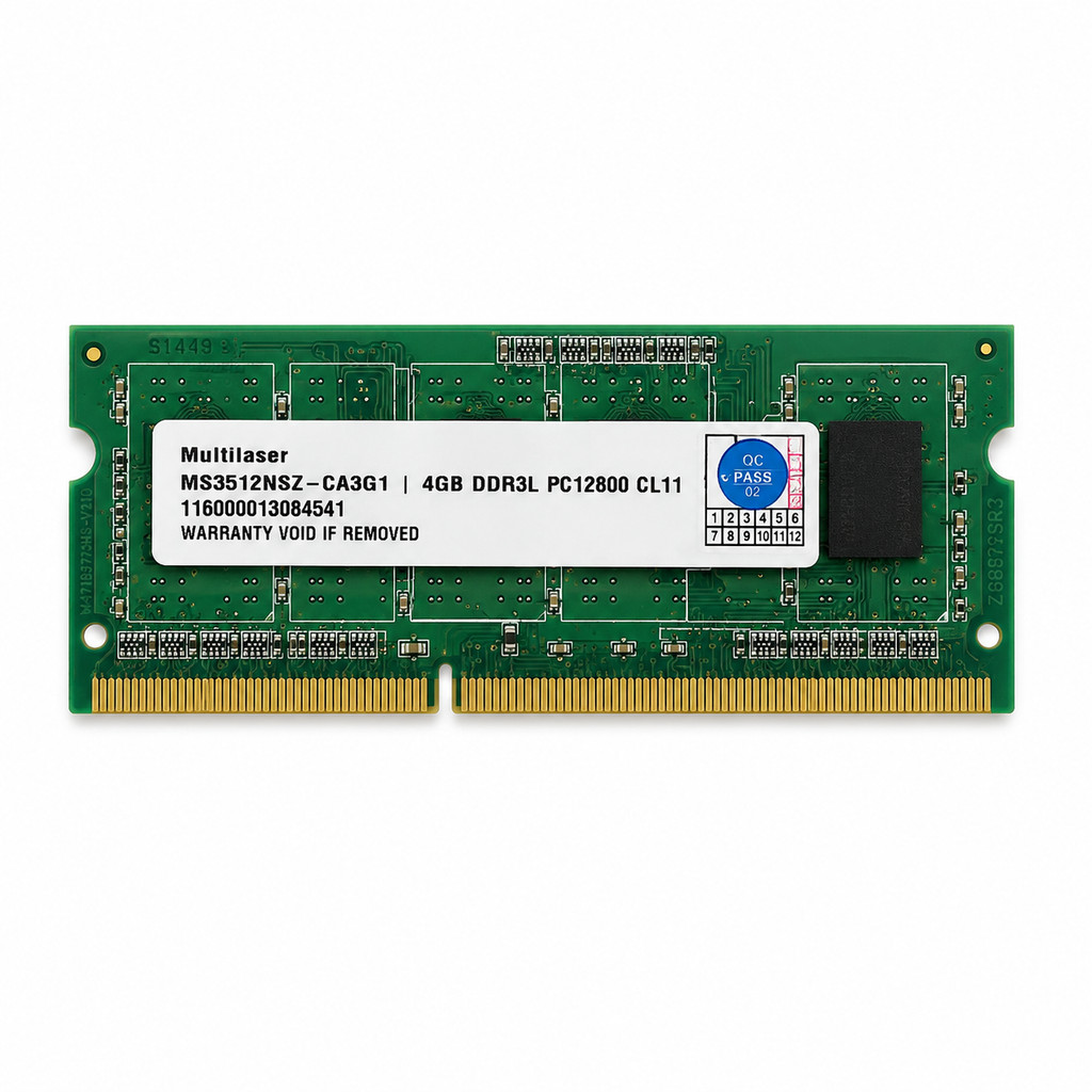 MEMÓRIA RAM MULTILASER 4GB DDR3L 1600MHZ PC3L-12800 SODIMM PARA NOTEBOOK