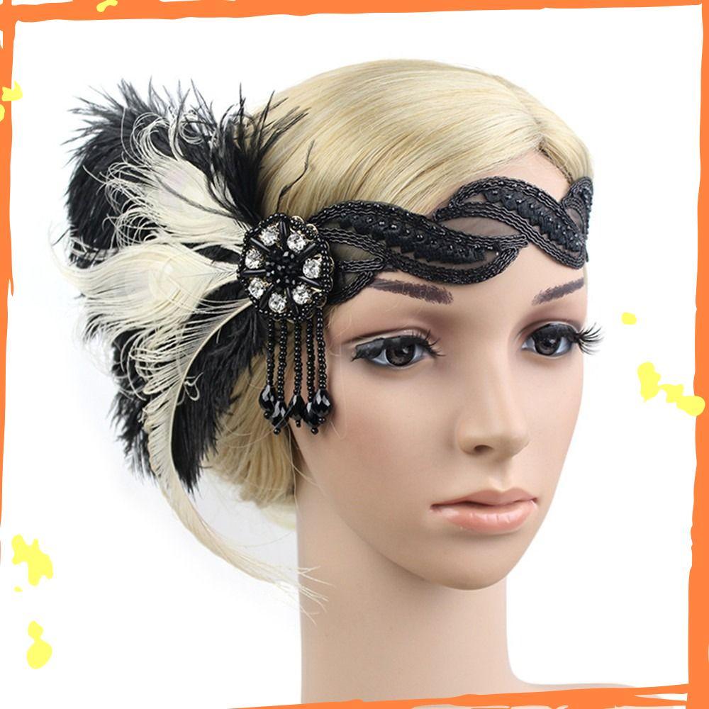 Pena Flapper Mulher 1920 Vestir Decoração Gatsby Headdress