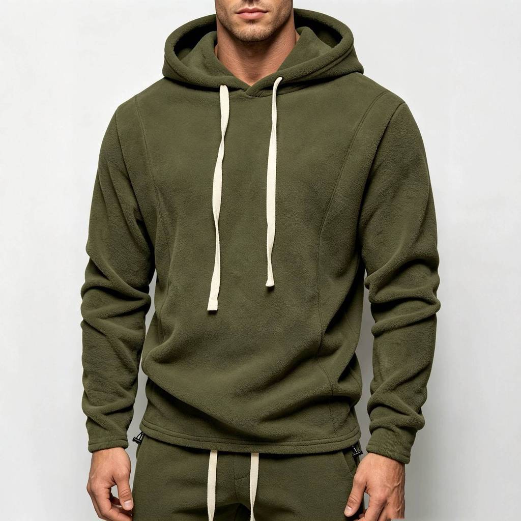 Outono inverno novo estilo americano na moda All-Match cordão Hoodie masculino solto Casual velo quente longo @-