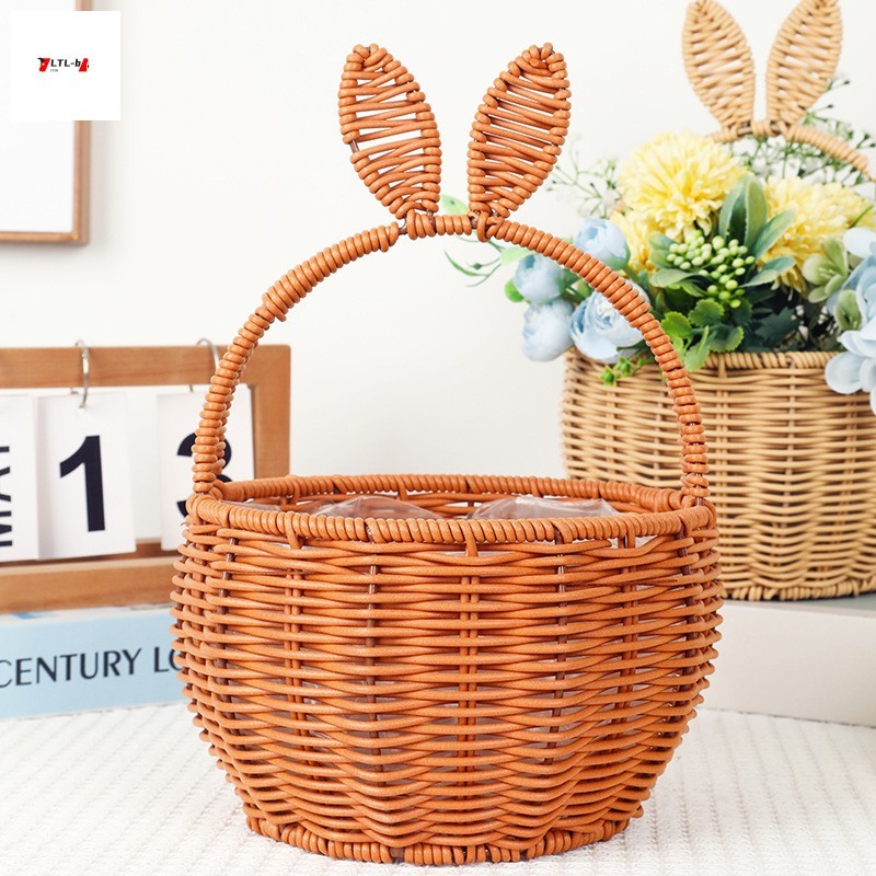 Cesta De Presente De Doces De Ovos De Páscoa 7x11 Polegadas-Decoração Multifuncional De Armazenamento De Lembrancinhas