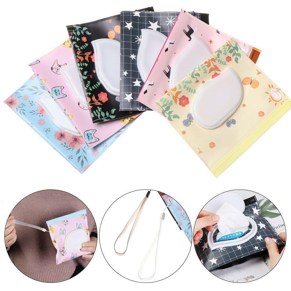 RONDAFULEO Lenços Umedecidos Saco De Moda Útil Produto Portátil Para Bebês Com Caixa De Papel Snap-Strap
